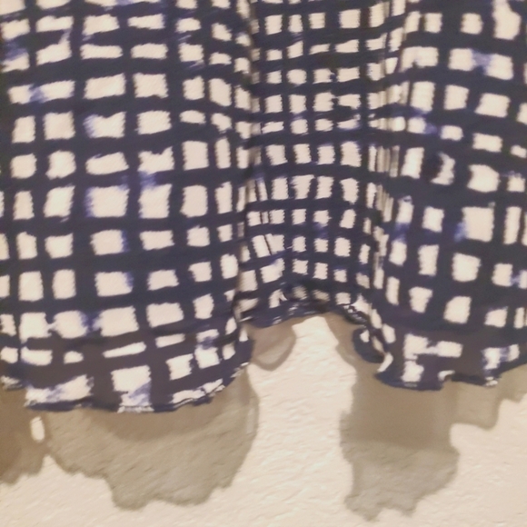 PENDLETON Nylon A Line Flowy Mid Calf Length Midi Skirt Size 10 Navy & White - Picture 2 of 9